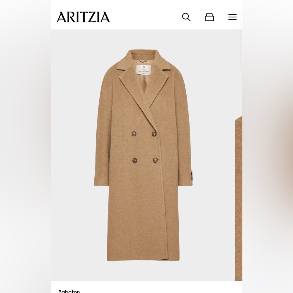 Aritzia BABATON slouch Coat - Re(Camel) Wool. Regular length. ColorCocoa Sand. M